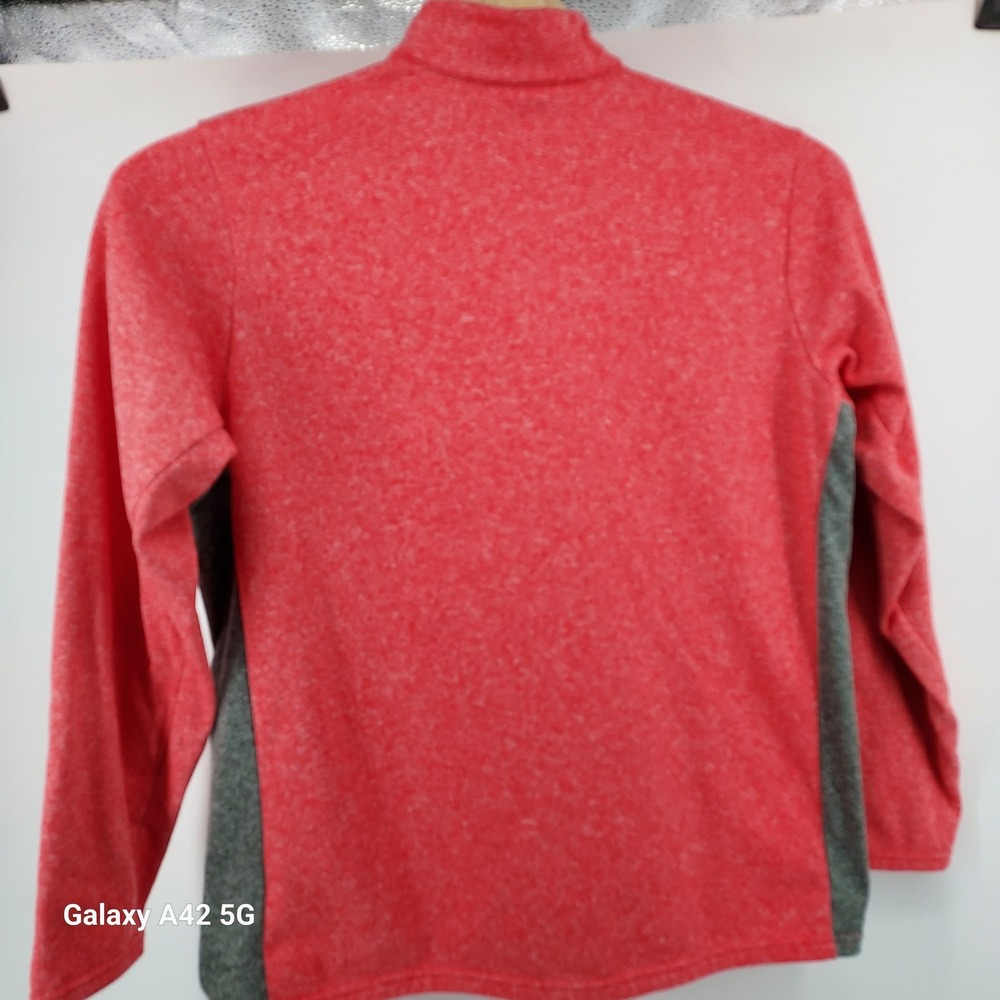 Columbia Sportswear Quarter Zip Fleece Pullover Red Heathered Gray Size L - Picture 7 of 7